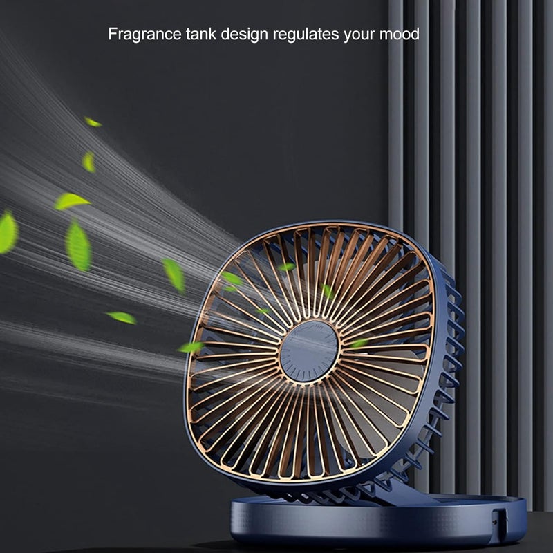 woobles Desk Fan, Long Battery Life Foldable Portable Fragrance Tank Design USB Desktop Fan for Home (Pink) - Image 3